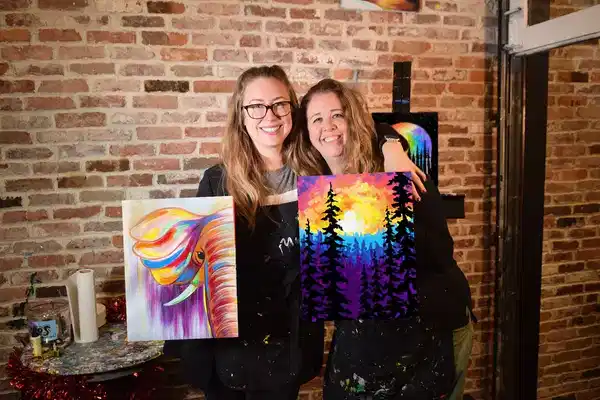 paint and sip with friends