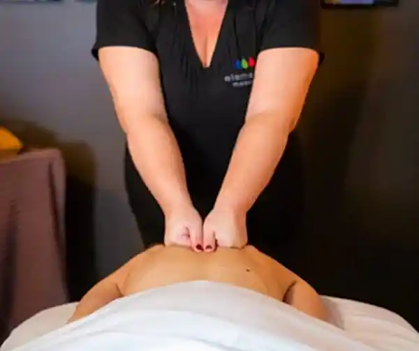 back massage with elements logo